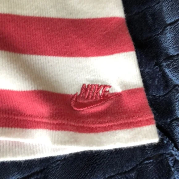 NIKE stripped ribbed training sporty Cotton Pink White Tank Top Sz M - Picture 3 of 7